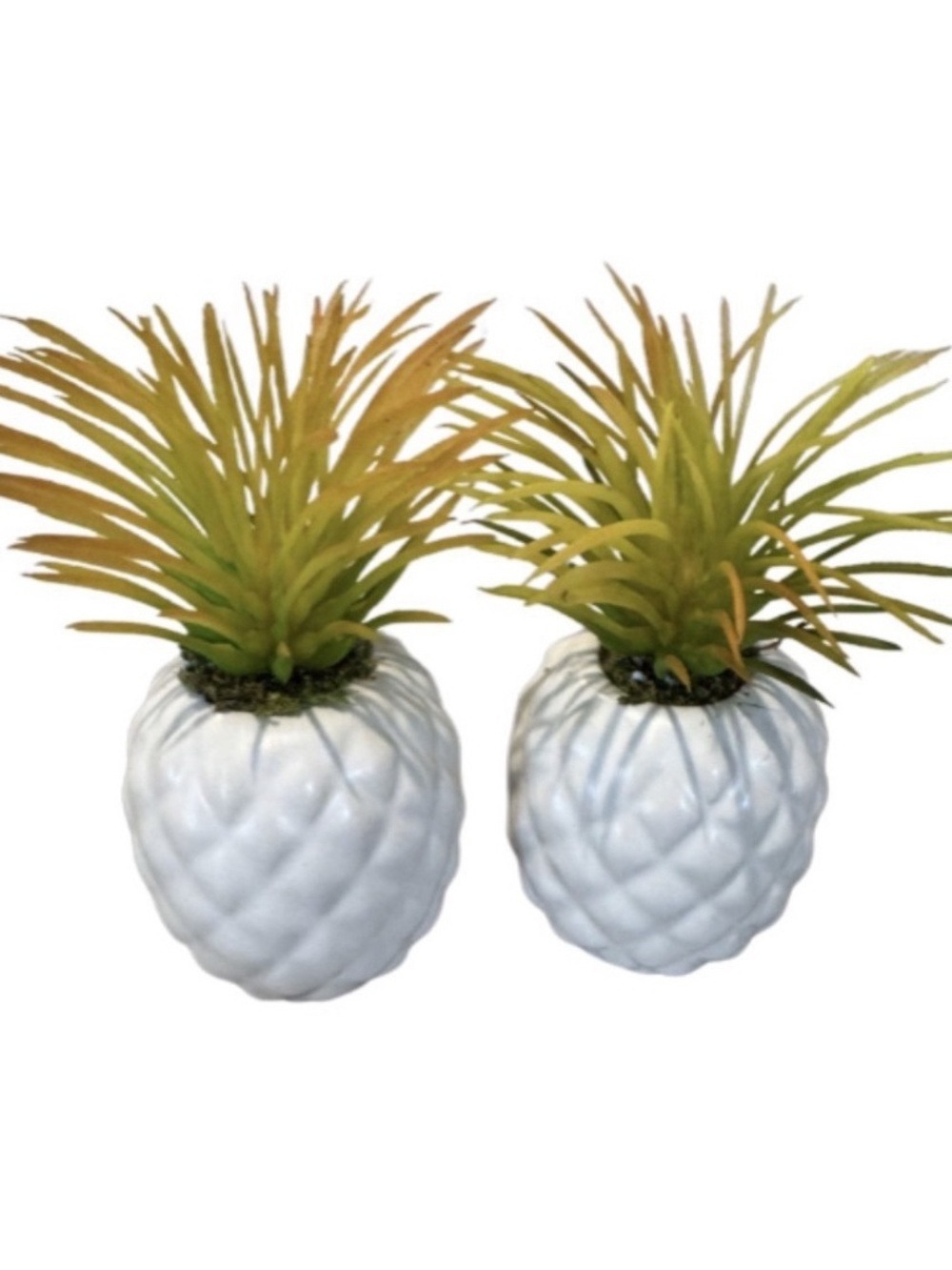 Set of 2 Ceramic Pineapple Figurines